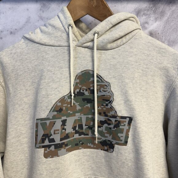 XLARGE Brand Hoodie Sweatshirt Mens Medium Gray Gorilla 20.5x23 Skate Streetwear - Picture 1 of 11